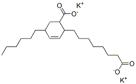 potassium 6-carboxy-4-hexylcyclohex-2-ene-1-octanoate Struktur