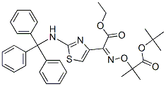 (αZ)-α-[[2-(1,1-ジメチルエトキシ)-1,1-ジメチル-2-オキソエトキシ]イミノ]-2-[(トリフェニルメチル)アミノ]-4-チアゾール酢酸エチル 化学構造式