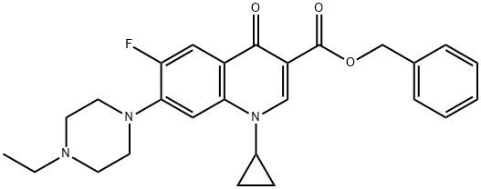 3-Quinolinecarboxylic acid, 1-cyclopropyl-7-(4-ethyl-1-piperazinyl)-6-fluoro-1,4-dihydro-4-oxo-, phenylMethyl ester 结构式