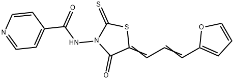 N-[5-[3-(2-Furanyl)-2-propenylidene]-4-oxo-2-thioxo-3-thiazolidinyl]-4-pyridinecarboxamide,68748-25-4,结构式