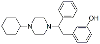 1-cyclohexyl-4-(2-(3-hydroxyphenyl)-1-phenylethyl)piperazine Struktur
