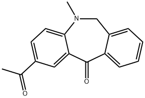 2-Acetyl-5,6-dihydro-5-methyl-11H-dibenz[b,e]azepin-11-one Struktur