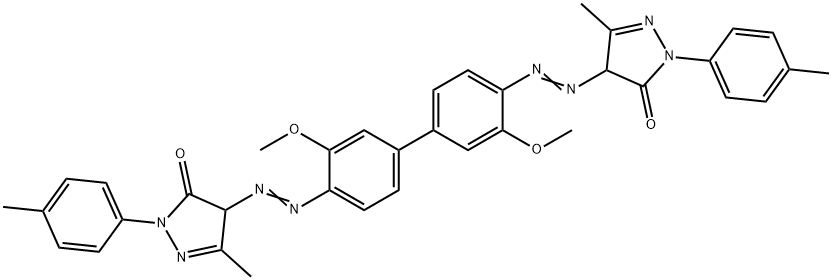 4,4'-[(3,3'-dimethoxy[1,1'-biphenyl]-4,4'-diyl)bis(azo)]bis[2,4-dihydro-5-methyl-2-(p-tolyl)-3H-pyrazol-3-one] Structure