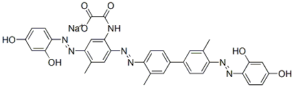 6883-98-3 N-[5-[(2,4-Dihydroxyphenyl)azo]-2-[[4'-[(2,4-dihydroxyphenyl)azo]-3,3'-dimethyl[1,1'-biphenyl]-4-yl]azo]-4-methylphenyl]oxamidic acid sodium salt