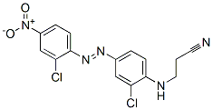 3-[[2-クロロ-4-[(2-クロロ-4-ニトロフェニル)アゾ]フェニル]アミノ]プロパンニトリル 化学構造式