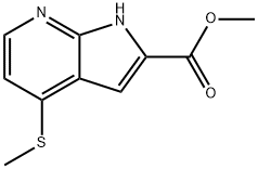 4-メチルスルファニル-7-アザインドール-2-カルボン酸メチル 化学構造式