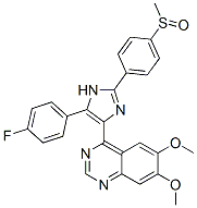 Quinazoline,  4-[5-(4-fluorophenyl)-2-[4-(methylsulfinyl)phenyl]-1H-imidazol-4-yl]-6,7-dimethoxy-  (9CI),688359-17-3,结构式