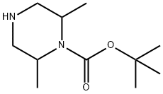 1-BOC-2,6-ジメチルピペラジン 化学構造式