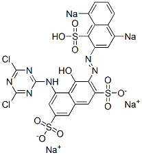 5-(4,6-Dichloro-1,3,5-triazin-2-ylamino)-3-(4,8-disodiosulfo-2-naphtylazo)-4-hydroxy-2,7-naphthalenedisulfonic acid disodium salt Struktur