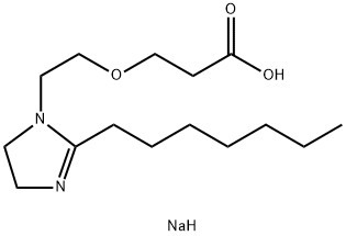 3-[2-(2-庚基-4,5-二氢-1H-咪唑-1-基)乙氧]-丙酸钠盐, 68877-55-4, 结构式