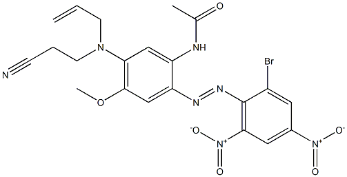 N-[2-(2-溴代-4,6-二硝基苯偶氮基)-5-[(2-氰基乙基)-2-丙烯基氨基]-4-甲氧基苯基]乙酰胺, 68877-63-4, 结构式