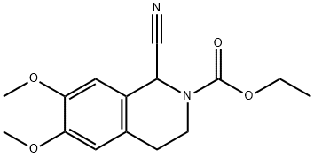 1-CYANO-2-ETHOXYCARBONYL-6,7-DIMETHOXY-1,2,3,4-TETRAHYDROISOQUINOLINE 化学構造式