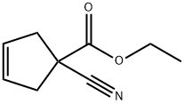 1-シアノ-3-シクロペンテン-1-カルボン酸エチル 化学構造式