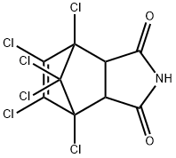4,5,6,7,8,8-ヘキサクロロ-3a,4,7,7a-テトラヒドロ-4,7-メタノ-1H-イソインドール-1,3(2H)-ジオン 化学構造式