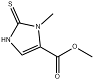 2,3-ジヒドロ-3-メチル-2-チオキソ-1H-イミダゾール-4-カルボン酸メチル 化学構造式