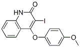 3-ヨード-4-(4-メトキシフェノキシ)-2(1H)-キノリノン 化学構造式