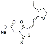 sodium 5-[(3-ethylthiazolidin-2-ylidene)ethylidene]-4-oxo-2-thioxothiazolidin-3-acetate Struktur
