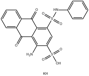 1-Amino-9,10-dihydro-9,10-dioxo-4-[(phenylamino)sulfonyl]-2-anthracenesulfonic acid potassium salt,68929-09-9,结构式