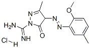 4,5-dihydro-4-[(2-methoxy-5-methylphenyl)azo]-3-methyl-5-oxo-1H-pyrazole-1-carboxamidine monohydrochloride  Struktur