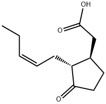 (2R)-1-オキソ-2α-[(Z)-2-ペンテニル]シクロペンタン-3β-酢酸 化学構造式