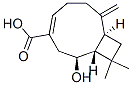 (1R,2S,4Z,9S)-2-ヒドロキシ-11,11-ジメチル-8-メチレンビシクロ[7.2.0]ウンデカ-4-エン-4-カルボン酸 化学構造式