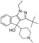 1,4-ジヒドロ-3-tert-ブチル-1-エチル-4-(1-メチル-4-ピペリジル)インデノ[1,2-c]ピラゾール-4-オール 化学構造式
