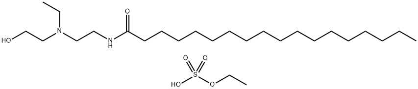 硫酸水素エチル/N-[2-[エチル(2-ヒドロキシエチル)アミノ]エチル]オクタデカンアミド,(1:1) 化学構造式
