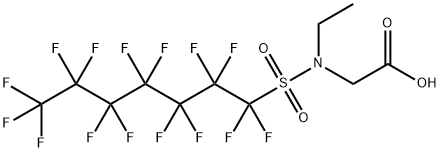 N-エチル-N-[(ペンタデカフルオロヘプチル)スルホニル]グリシン 化学構造式