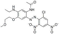 N-[2-[(2-氯-4,6-二硝基苯基)偶氮]-5-(乙氨基)-4-(2-甲氧基乙氧基)苯基]乙酰胺,68957-67-5,结构式