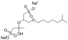 2-Hydroxy-2-[1-[(6-methylheptyloxy)methyl]-2-sulfoethoxy]-1-propanesulfonic acid disodium salt,68958-55-4,结构式