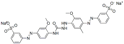 disodium 3-[[3-methoxy-4-[[[2-methoxy-5-methyl-4-[(3-sulphonatophenyl)azo]anilino]carbamoyl]amino]phenyl]azo]benzenesulphonate Struktur
