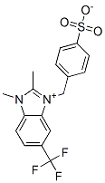 1,2-dimethyl-3-[(4-sulphonatophenyl)methyl]-5-(trifluoromethyl)-1H-benzimidazolium Struktur