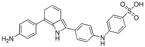 [[4-[(4-aminophenyl)(4-iminocyclohexa-2,5-dien-1-ylidene)methyl]phenyl]amino]benzenesulphonic acid 化学構造式