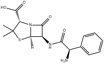 氨苄西林(氨苄青霉素), 69-53-4, 结构式