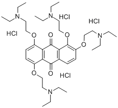 9,10-Anthracenedione, 1,2,5,8-tetrakis(2-(diethylamino)ethoxy)-, tetra hydrochloride Struktur