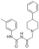 1-Piperidineacetamide, N-(((3-methylphenyl)amino)carbonyl)-4-phenyl- Struktur