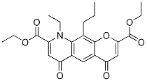 4H-Pyrano[3,2-g]quinoline-2,8-dicarboxylic acid, 9-ethyl-6,9-dihydro-4,6-dioxo-10-propyl-, 2,8-diethyl ester Struktur