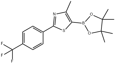 4-METHYL-5-(4,4,5,5-TETRAMETHYL-1,3,2-DIOXABOROLAN-2-YL)-2-[4-(TRIFLUOROMETHYL)PHENYL]-1,3-THIAZOLE 化学構造式