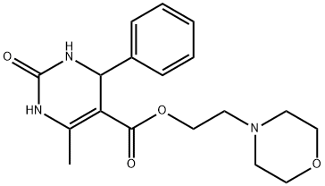 1,2,3,4-テトラヒドロ-6-メチル-2-オキソ-4-フェニル-5-ピリミジンカルボン酸2-モルホリノエチル 化学構造式