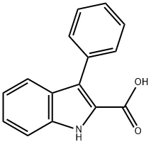 3-苯基吲哚-2-羧酸, 6915-67-9, 结构式