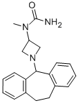1-[1-(10,11-ジヒドロ-5H-ジベンゾ[a,d]シクロヘプテン-5-イル)アゼチジン-3-イル]-1-メチル尿素 化学構造式