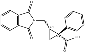 (Z)-1-Phenyl-2-(phthalimidomethyl)cyclopropanecarboxylic acid Struktur