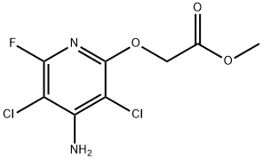 Acetic acid, (4-amino-3,5-dichloro-6-fluoro-2-pyridinyl)oxy-, methyl ester Struktur