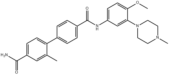 2-METHYL-BIPHENYL-4,4'-DICARBOXYLIC ACID 4-AMIDE 4'-([4-METHOXY-3-(4-METHYL-PIPERAZIN-1-YL)-PHENYL]-AMIDE) Structure