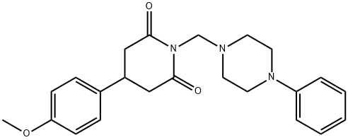 4-(4-methoxyphenyl)-1-[(4-phenylpiperazin-1-yl)methyl]piperidine-2,6-d ione 化学構造式