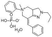 2H-Pyrazolo(4,3-c)pyridine, 3,3a,4,5,6,7-hexahydro-5-methyl-5-phenyl-7 -(phenylmethylene)-2-propyl-, phosphate, hydrate (1:1:1) Struktur
