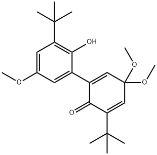 2-(2-hydroxy-5-methoxy-3-tert-butyl-phenyl)-4,4-dimethoxy-6-tert-butyl -cyclohexa-2,5-dien-1-one Struktur