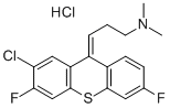 1-Propanamine, 3-(2-chloro-3,6-difluoro-9H-thioxanthen-9-ylidene)-N,N- dimethyl-, hydrochloride 化学構造式