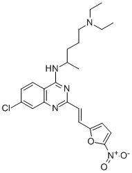 Quinazoline, 7-chloro-4-(4-(diethylamino)-1-methylbutylamino)-2-(2-(5- nitrofuryl)vinyl)- 结构式