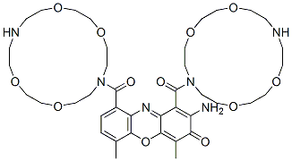 7,7'-[(2-Amino-4,6-dimethyl-3-oxo-3H-phenoxazine-1,9-diyl)dicarbonyl]bis(1,4,10,13-tetraoxa-7,16-diazacyclooctadecane),69269-76-7,结构式
